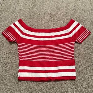 Cute knit off the shoulder top